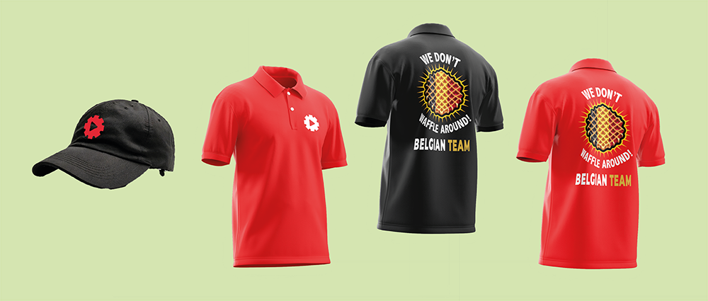 MOCKUP GROUPE CHANNEL FACTORY Polo d’entreprise personnalisé avec logo – création visuel et marquage textile sur mesure